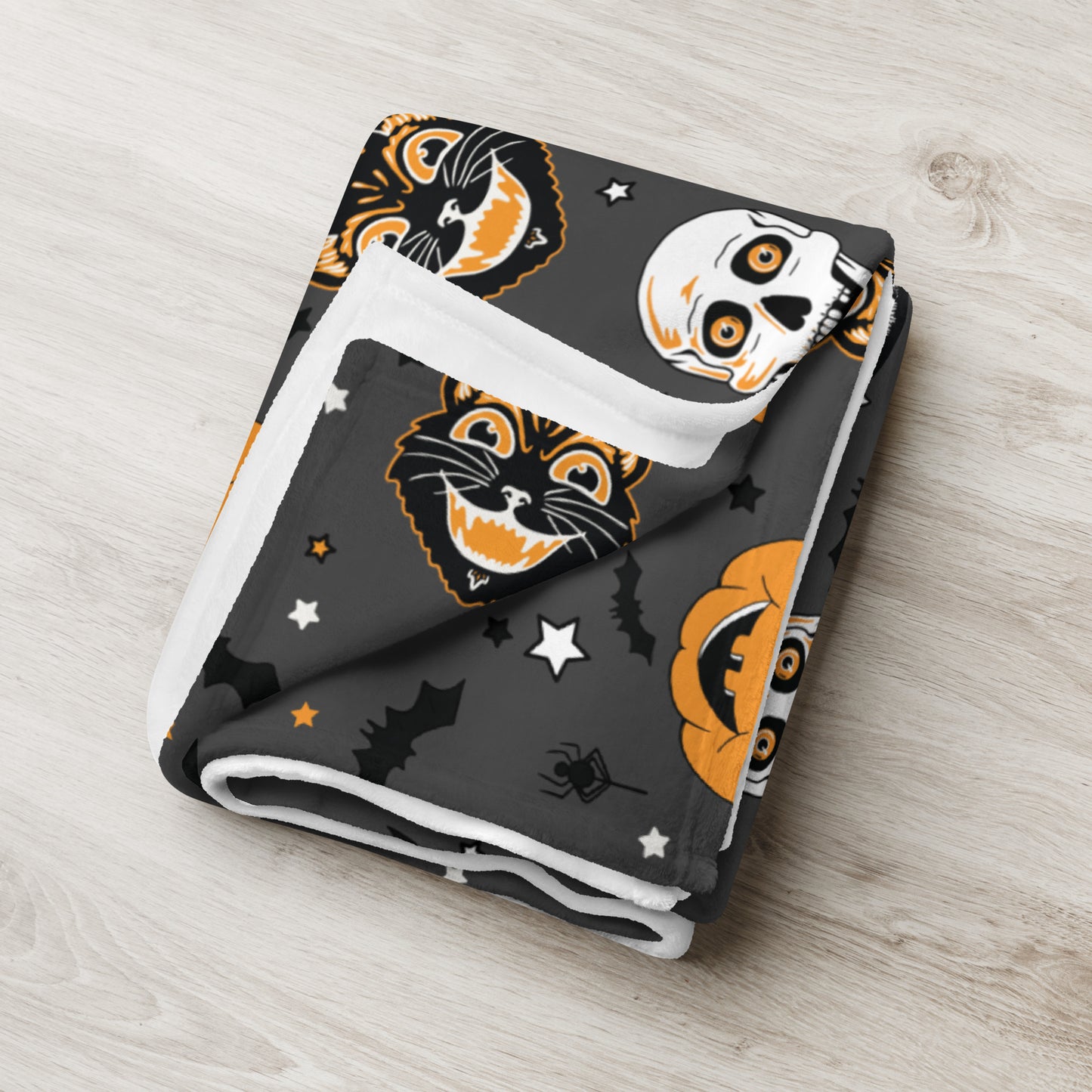 Cute Grey Pattern Vintage Halloween Throw Blanket